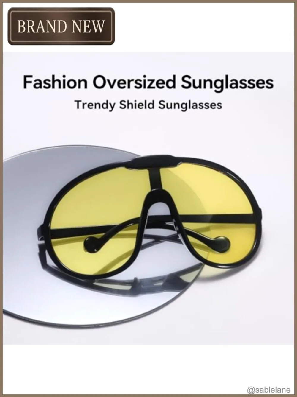Oversized Shield Sunglasses Women Men UV Protection Driving